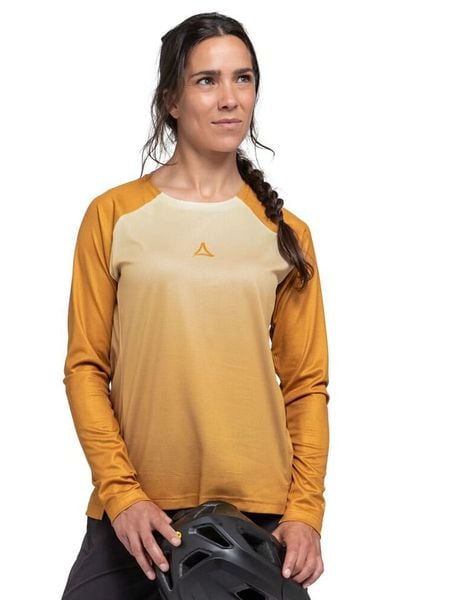 Schöffel Koszulka kolarska "Koitere" w kolorze musztardowym rozmiar: 44. Żółte bluzki sportowe damskie Schöffel, bez kołnierzyka, bez ramiączek. Za 135.17 zł.