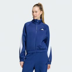 Bluza Stadium. Niebieskie bluzy bez kaptura damskie Adidas, xs, z bawełny. Za 329.00 zł.