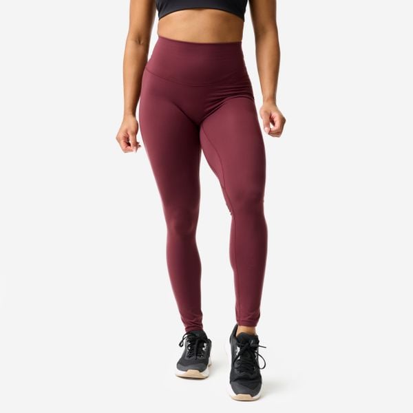 Legginsy fitness damskie Domyos. Fioletowe legginsy sportowe damskie DOMYOS, l, bez wzorów, z elastanu, na fitness i siłownię. Za 129.99 zł.