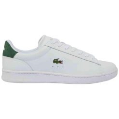Sneakersy męskie Lacoste Carnaby Set buty sportowe tenisówki trampki czarne. Czarne trampki i tenisówki męskie Lacoste, bez wzorów, z materiału, bez zapięcia. Za 419.00 zł.