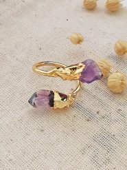 Atelier MIU Pozłacany pierścionek z ametystami rozmiar: onesize. Różowe pierścionki damskie atelier MIU, z ametystem, pozłacane. Za 52.99 zł.