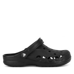 Klapki Crocs. Czarne klapki damskie Crocs, bez wzorów, bez obcasa. Za 199.99 zł.