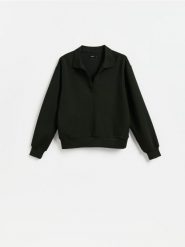 Bluza z dodatkiem modalu - morski. Zielone bluzy bez kaptura damskie Reserved, l, z dzianiny. Za 109.99 zł.