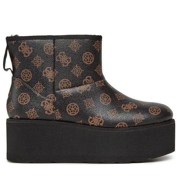 Botki Guess. Brązowe botki damskie Guess, bez obcasa, na płaskiej podeszwie, bez zapięcia. Za 379.99 zł.