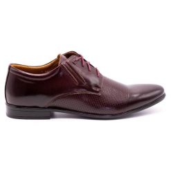 Olivier Buty wizytowe 482 bordowe czerwone. Czerwone buty wizytowe męskie z jeansu, bez zapięcia. Za 367.89 zł.