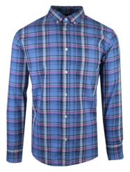 Lekko Taliowana Koszula Weekendowa, Niebieska w Kratkę - Pako Jeans. Niebieskie koszule męskie Pako Jeans, l, bez wzorów, z bawełny, bez kołnierzyka, bez ramiączek. Za 185.00 zł.