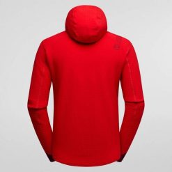 Polarowa kurtka z kapturem La Sportiva Bristen. Czerwone kurtki męskie La Sportiva, l, bez wzorów, z polaru, z kapturem. Za 793.00 zł.