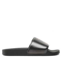 Klapki KARL LAGERFELD. Czarne klapki damskie Karl Lagerfeld, bez wzorów, bez obcasa. Za 269.99 zł.