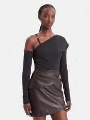 Guess Bluzka W6BP22 K6257 Czarny Slim Fit. Czarne bluzki damskie Guess, l, z aplikacjami, z syntetyku, bez ramiączek. Za 294.99 zł.