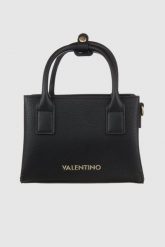 VALENTINO Czarna torebka o teksturze skóry seychelles shopping. Czarne torebki klasyczne damskie Valentino by Mario Valentino, bez wzorów, ze skóry, bez dodatków. W wyprzedaży za 499.99 zł.