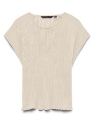 Vero Moda Bluzka w kolorze kremowym rozmiar: S. Brązowe bluzki damskie Vero Moda, s, bez wzorów, bez kołnierzyka, bez ramiączek. Za 111.45 zł.