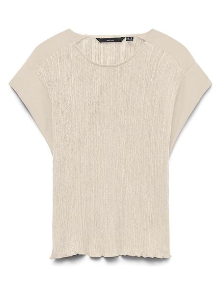 Vero Moda Bluzka w kolorze kremowym rozmiar: S. Brązowe bluzki damskie Vero Moda, s, bez wzorów, bez kołnierzyka, bez ramiączek. Za 111.45 zł.