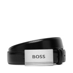 Pasek BOSS. Czarne paski męskie Boss, bez wzorów. Za 254.99 zł.