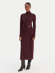 Vero Moda Sukienka dzianinowa Louisa 10336207 Bordowy Loose Fit. Czerwone sukienki damskie Vero Moda, m, bez wzorów, z dzianiny, bez kołnierzyka, bez ramiączek. Za 149.99 zł.