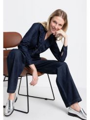 More & More Bluzka dżinsowa w kolorze granatowym rozmiar: 36. Niebieskie bluzki damskie MORE & MORE, bez wzorów, z bawełny, bez kołnierzyka, bez ramiączek. Za 104.99 zł.