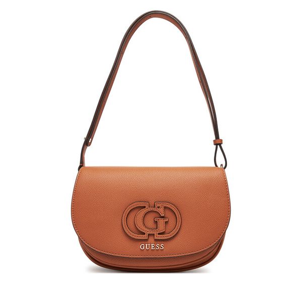 Torebka Guess. Brązowe listonoszki damskie Guess, z aplikacjami, bez dodatków. Za 299.99 zł.