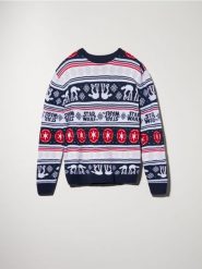 Sweter Star Wars - granatowy. Niebieskie swetry męskie Sinsay, l, bez wzorów, bez kołnierzyka. Za 69.99 zł.