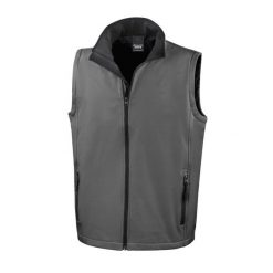 Kurtka bez rękawów z nadrukiem Result Softshell. Szare kurtki męskie RESULT, xl, bez wzorów, z materiału, bez kaptura. Za 101.25 zł.