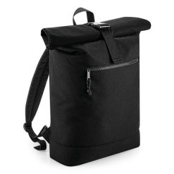 Plecak Bag Base Roll-top recyclé. Czarne plecaki damskie BAGBASE, bez wzorów, z poliesteru, klasyczne. Za 117.65 zł.