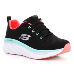 Buty Skechers D'lux Walker Fresh Finesse 149368-BKMN czarne. Czarne buty sportowe na co dzień damskie bez wzorów, z materiału. Za 531.19 zł.