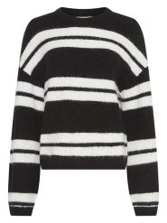 MOSS COPENHAGEN Sweter w kolorze czarno-białym rozmiar: L/XL. Białe swetry klasyczne damskie MOSS COPENHAGEN, l, bez kołnierzyka. Za 204.96 zł.