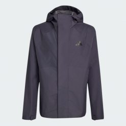 KURTKA PRZECIWDESZCZOWA ESSENTIALS. Szare kurtki męskie Adidas, l, bez wzorów, z materiału, bez kaptura. Za 439.00 zł.