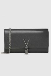 VALENTINO Szara kopertówka Divina Pochette. Szare torebki wieczorowe Valentino by Mario Valentino, bez wzorów, bez kołnierzyka, bez ramiączek. W wyprzedaży za 283.99 zł.