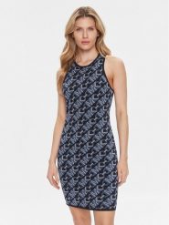 MICHAEL Michael Kors Sukienka letnia MH381SL9Z6 Granatowy Slim Fit. Niebieskie sukienki damskie MICHAEL Michael Kors, na lato, l, bez wzorów, z syntetyku, bez kołnierzyka, bez ramiączek. Za 809.99 zł.