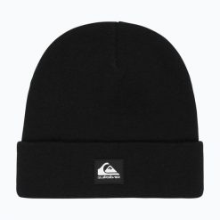 Czapka zimowa męska Quiksilver Brigade Beanie. Czarne czapki męskie Quiksilver, na zimę, bez wzorów, z materiału, eleganckie. Za 129.99 zł.