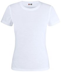 Clique Neon-T Women damska koszulka poliestrowa o dotyku bawełny – white. Białe t-shirty damskie CLIQUE, m, bez wzorów, z bawełny, bez kołnierzyka. Za 105.01 zł.