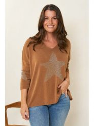 Curvy Lady Sweter w kolorze jasnobrązowym rozmiar: 44/46. Brązowe swetry klasyczne damskie Curvy Lady, bez kołnierzyka. Za 164.92 zł.