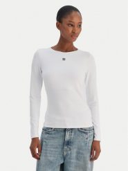 HUGO Bluzka Dasiia 50545208 Biały Slim Fit. Białe bluzki damskie Hugo, s, bez wzorów, z syntetyku, bez ramiączek. Za 399.99 zł.