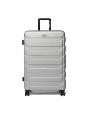 GINO ROSSI Walizka duża CEO-GIN-L-003-05-SILVER Srebrny. Szare walizki Gino Rossi, bez wzorów, z tworzywa sztucznego, duże. Za 299.99 zł.