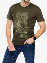 Koszulka bawełniana męska Helikon-Tex T-Shirt Home Sweet Home. Zielone t-shirty męskie HELIKON-TEX, m, bez wzorów, z bawełny, bez kołnierzyka. Za 98.99 zł.