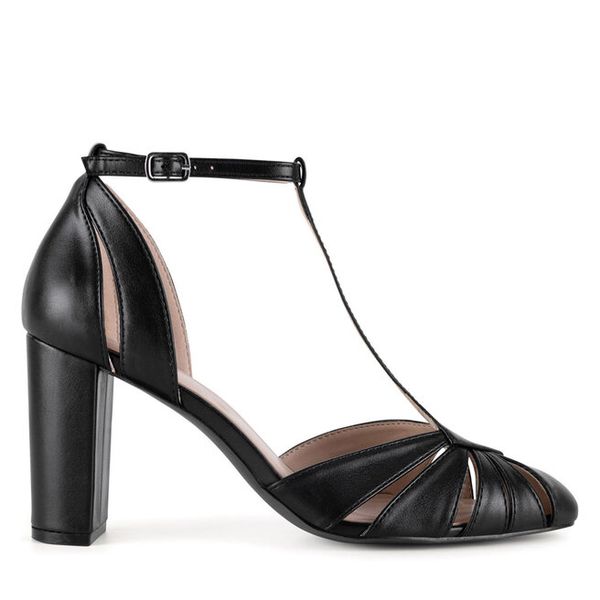 Czółenka JENNY. Czarne czółenka damskie Jenny, bez wzorów, bez obcasa. Za 159.99 zł.