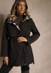 Czarna Kurtka Parka Ozdobiona Sznurkami przy Odpinanym Kapturze Loriballe. Czarne kurtki damskie Renee, na jesień, l, bez wzorów, z jeansu. Za 199.99 zł.