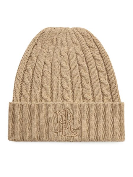LAUREN RALPH LAUREN Czapka 454P23505001 Beżowy ciemny. Brązowe czapki zimowe damskie Lauren Ralph Lauren, z poliesteru. Za 329.99 zł.