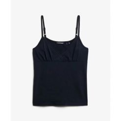 Kobieta top z dekoltem w serek Superdry Athletic Essentials. Szare topy sportowe damskie Superdry., na lato, s, bez wzorów, z koronki, bez ramiączek. Za 123.95 zł.