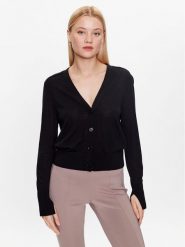 Calvin Klein Kardigan K20K205778 Czarny Slim Fit. Czarne kardigany damskie CALVIN KLEIN, xxl, bez wzorów, z wełny. Za 379.99 zł.