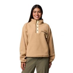 Bluza polarowa damska Columbia Helvetia II Cropped Half Snap Fleece. Brązowe bluzy bez kaptura damskie Columbia, m, z polaru. Za 219.99 zł.