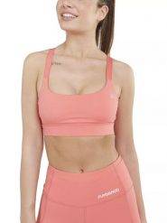 Biustonosz sportowy dla kobiet Fundango Dyanic High Support. Czarne biustonosze sportowe damskie Fundango, bez wzorów, z materiału. Za 149.00 zł.