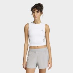 Koszulka do biegania bez rękawów damska ADIDAS ADI365. Topy sportowe damskie Adidas, l, bez wzorów, z dzianiny, bez ramiączek. Za 129.99 zł.