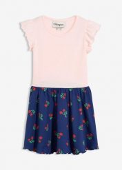 Sukienka z dżerseju z czystej bawełny organicznej. Czerwone sukienki dziewczęce bonprix, na lato, bez wzorów, z bawełny, bez ramiączek, krótkie. Za 59.99 zł.