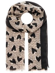 Zwillingsherz Szal w kolorze beżowo-czarnym - 180 x 60 cm rozmiar: onesize. Brązowe szaliki i kominy damskie Zwillingsherz, bez wzorów, ze splotem. Za 60.99 zł.