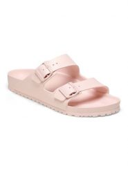 Birkenstock Klapki "Arizona" w kolorze jasnoróżowym rozmiar: 38. Różowe klapki damskie Birkenstock, bez wzorów, bez obcasa. Za 216.89 zł.