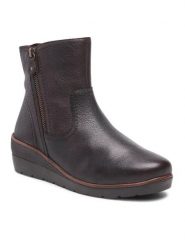 Go Soft Botki WI23-WARUNA-05 Brązowy. Brązowe botki damskie GO SOFT, ze skóry, bez obcasa, na koturnie, bez zapięcia. Za 136.99 zł.