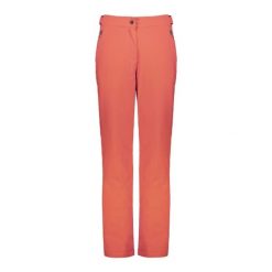Spodnie narciarskie dla kobiet CMP. Czerwone spodnie dresowe damskie CMP, bez wzorów, z elastanu, sportowe. Za 499.99 zł.