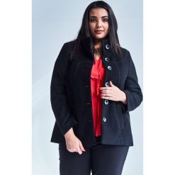 Czarna elegancka kurtka płaszcz Vera OVERSIZE PLUS SIZE WIOSNA. Czarne kurtki damskie Moda Size Plus Iwanek, na wiosnę, plus size, bez wzorów, z tkaniny, bez kaptura. Za 269.00 zł.