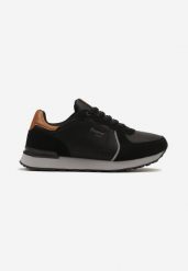 Czarne Buty Sportowe z Ozdobnymi Przeszyciami i Wstawkami Oradea. Czarne buty sportowe na co dzień męskie Born2be, bez zapięcia. Za 139.99 zł.
