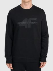 4F Bluza w kolorze czarnym rozmiar: L. Czarne bluzy bez kaptura męskie 4f, l, z bawełny. Za 87.81 zł.